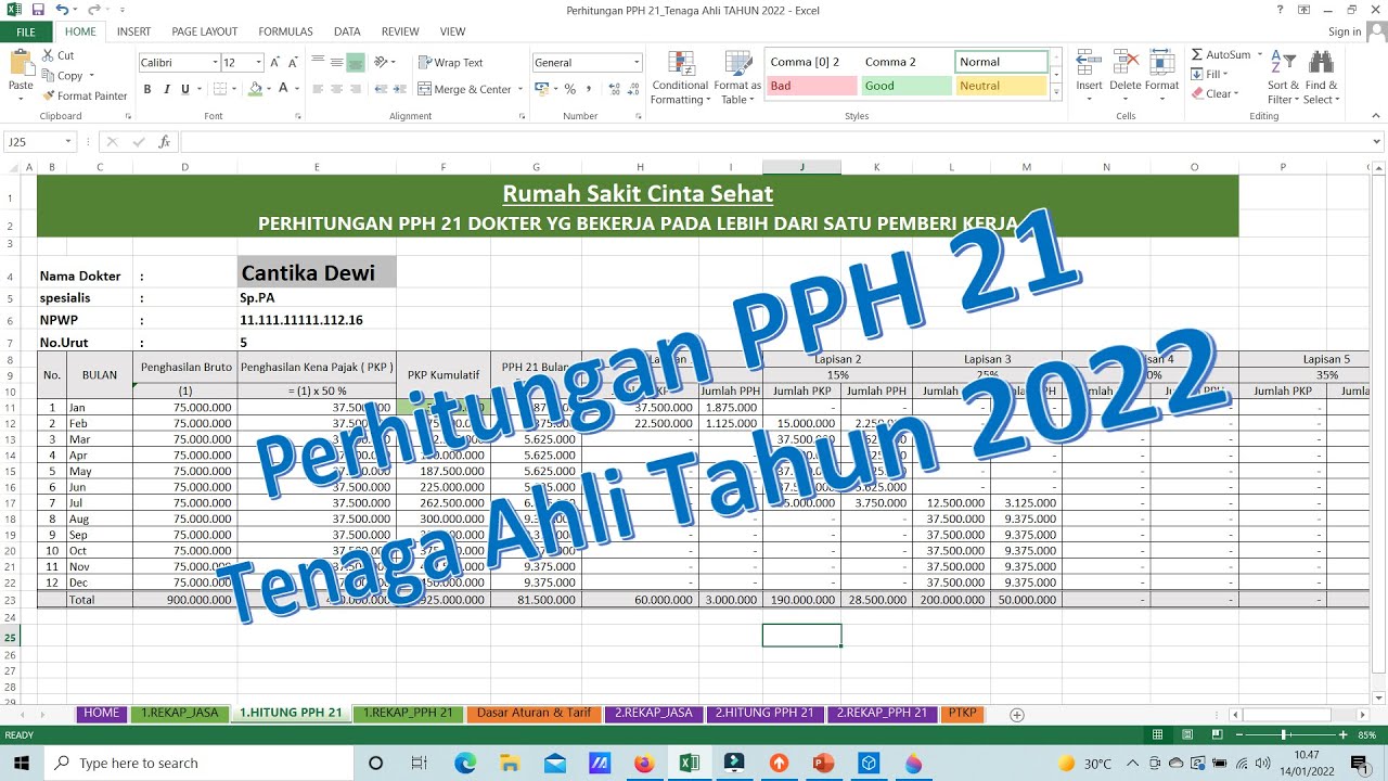 Perhitungan PPh 21 Tenaga Ahli Tahun 2022 #RUUHPP #pph21 