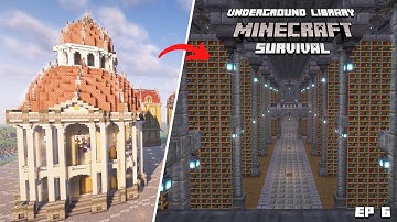 I build a Massive Underground Library in Minecraft Survival Inspired by Avatar