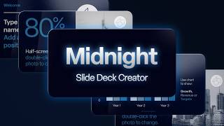 Midnight — Slide Deck Creator | Animated Pitch Deck System for PowerPoint, Keynote & Google Slides