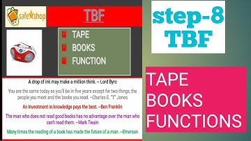 Safeshop 8-step training || step-8#TBF(Tape,Books,Function) || Mana Safeshop