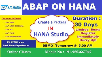 How to Create a package in SAP HANA Studio