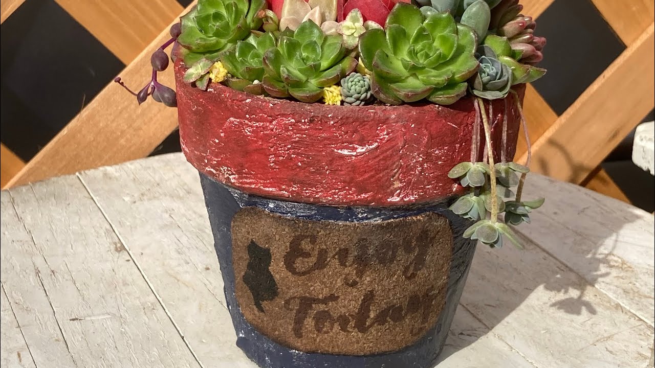 DIY Succulent Planter: Denim and Leather Tag Style] - YouTube