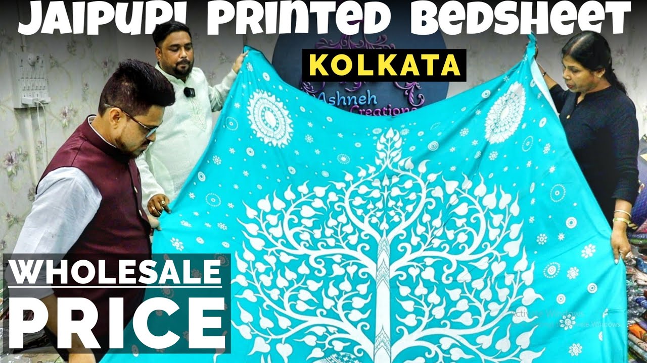 Jaipuri Cotton Printed Bedsheet, Pillows & Quilts Wholesaler in Kolkata