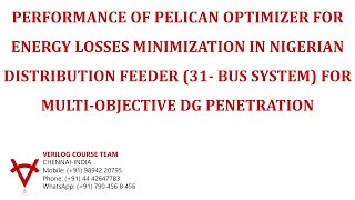 PELICAN OPTIMIZER-ENERGY LOSSES MINIMIZATION-NIGERIAN DISTRIBUTION FEEDER-DG PENETRATION Net Worth