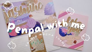 pen pal with me: pastel pink sanrio mocha theme + flipbook tutorial 🤎🎀