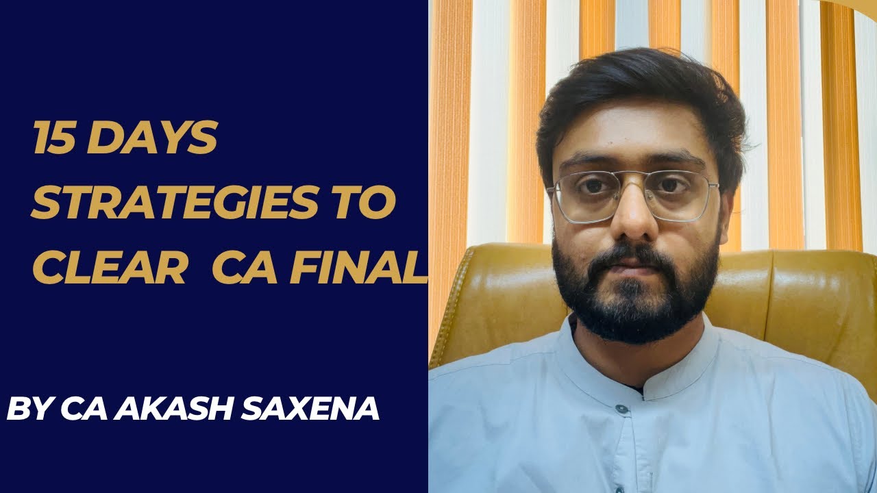 15 days strategies to clear CA exams | - YouTube