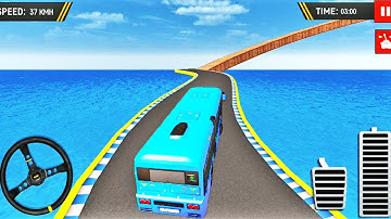 Impossible Bus Uphill Mega Ramp Stunt - Mega Ramp Game no-8 | Bus Game Racing 3D