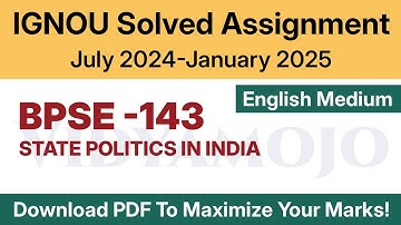 IGNOU BPSE 143 Solved Assignment 2024-25 English Medium PDF Download | BPSE 143 Assignment 2024-2025