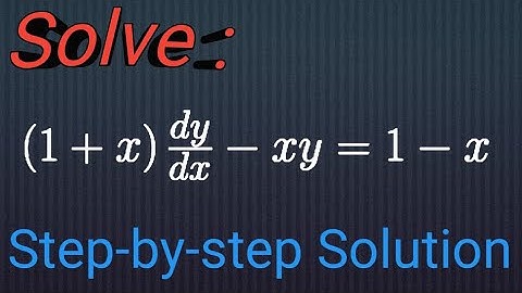 Solve: (1+x)dy/dx-xy=1-x || Integrating factor method|| First order linear ODE|| Detailed Solution