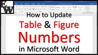 how to update table and figure numbers in microsoft word