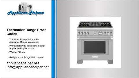 Thermador Range Error Codes
