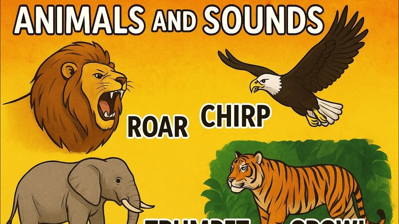 Animals and their sounds in English | Learn English with Vasi 