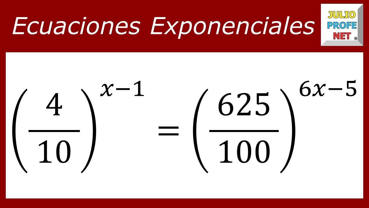 Como resolver ecuaciones exponenciales