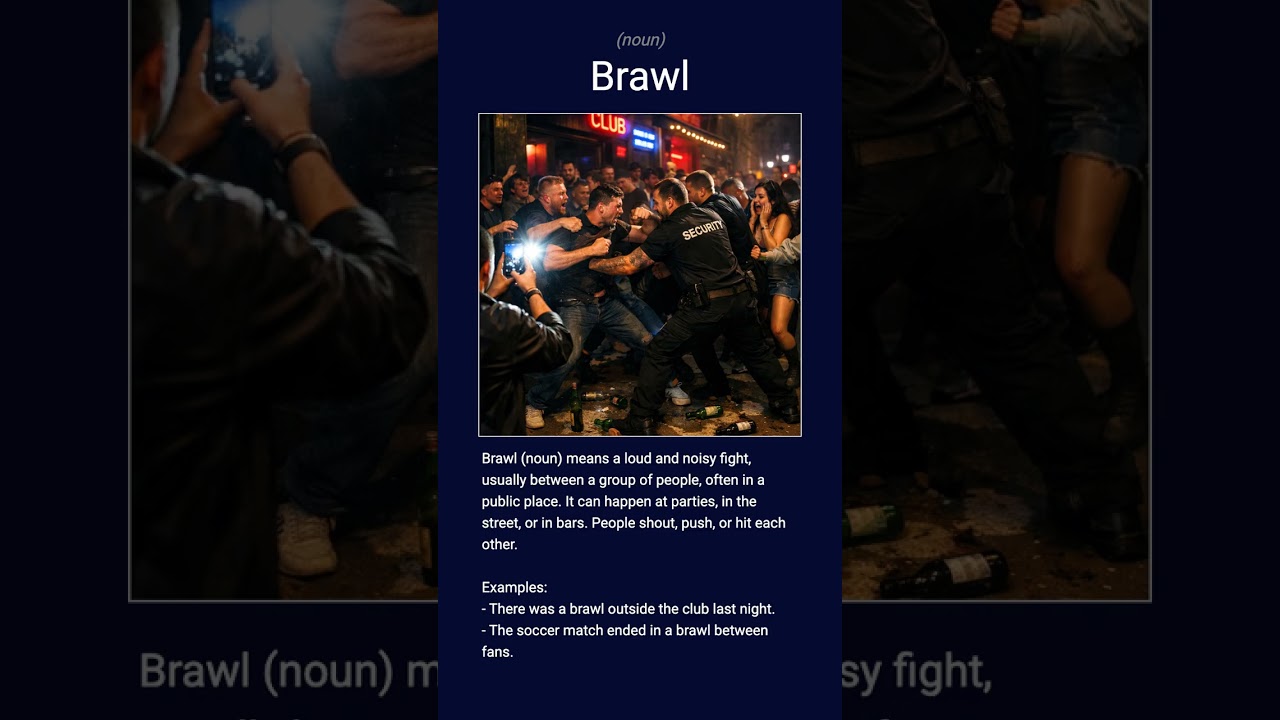English word 'brawl' noun B2
