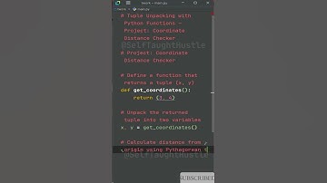 Tuple Unpacking with Python Functions  Project Coordinate Distance Checker #coding #code #programmin