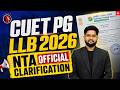 CUET PG LLB 2026 NTA Official Clarification | Exam Updates