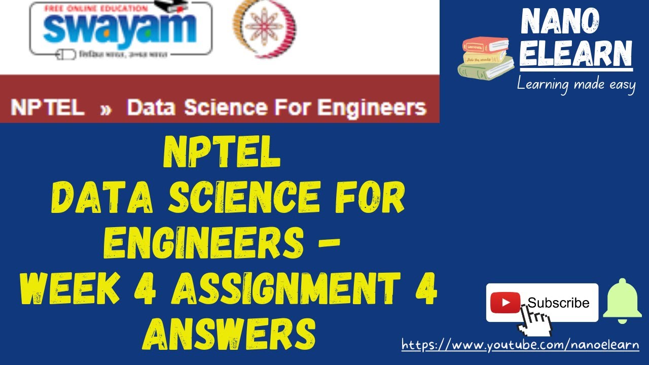 nptel data science for engineers assignment 4 answers 2023