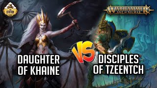 Мультшоу Daughter of Khaine vs Disciples of Tzeentch Репорт 2000 PTS Warhammer Age of Sigmar