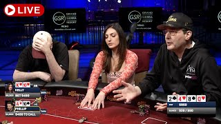 Phil Hellmuth, Mike Matusow, Kelly Minkin, 3COIN ♦️ Livestream High Stakes Poker Cash Game