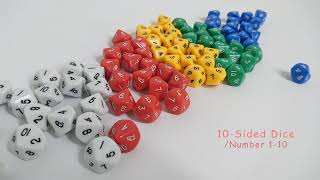 10-Sided Plastic Dice (Number 1-10)