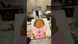 We Painted Each Other From Memory -She’s Mad 😡 #couplechallenge #painting #funny #couplegoals