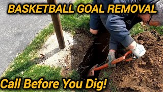 I Found a Gas Line UNDER This Basketball Goal! (Call 811 Before You Dig)