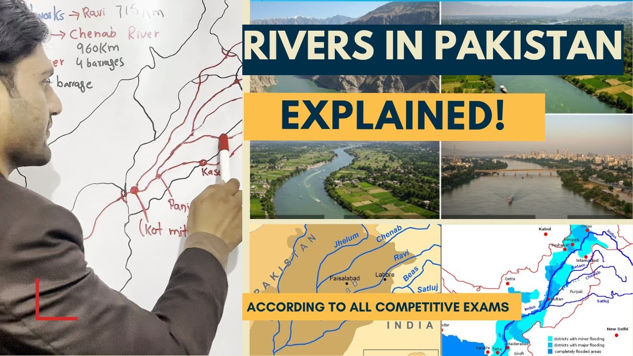 Pakistan Rivers Map & Indus River System | Complete Guide in Urdu | CSS, PPSC, FPSC, UPSC 2025