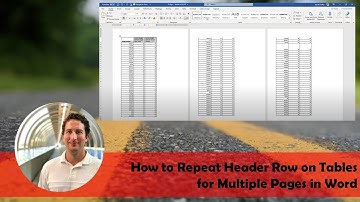 How to Repeat Header Row on Tables for Multiple Pages in Word