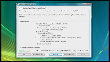 How to make a dxdiag text file for vista (Swedish)