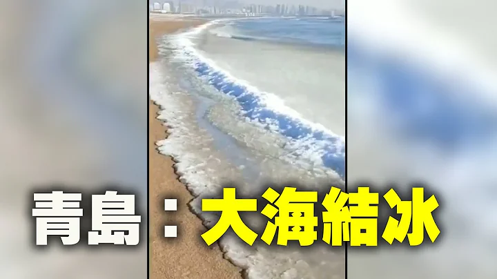 1月7日，山东青岛出现极寒天气，海浪推到岸边，来不及退回去，出现冰封景象。据当地媒体，青岛当日最低气温达-15.9度，青岛市区现60年来最低温。| #大纪元新闻网 - 天天要闻