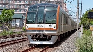 〈東京メトロ10000系同士の通過〉下り普通川越市行・上り普通新木場行 ふじみ野〜上福岡間  2024,4/26  #東京メトロ10000系