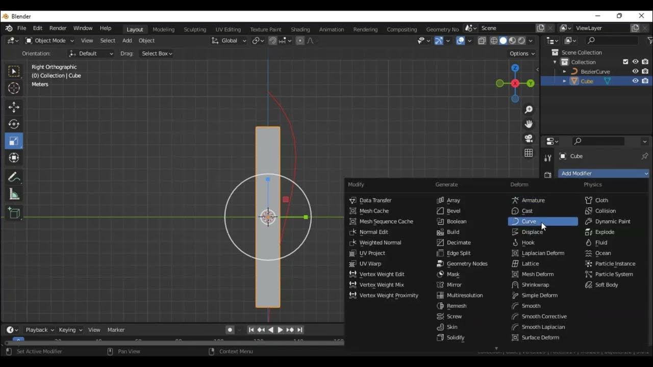 How To Make An Object Deform To A Curve (BLENDER TUTORIAL) YouTube