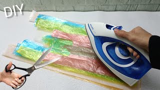 ZERO COST! Look What I Did By Heating Grocery Bags with an Iron! A Super Recycling Idea! Plastic bag