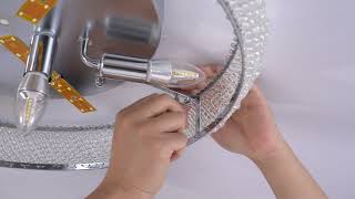 DS-SW05/Silver living room crystal ceiling light/installation video