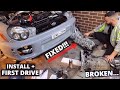 Fixing a friends BLOWN UP WRX and TAKING IT for a DRIVE + 2JZ Engine Build UPDATE