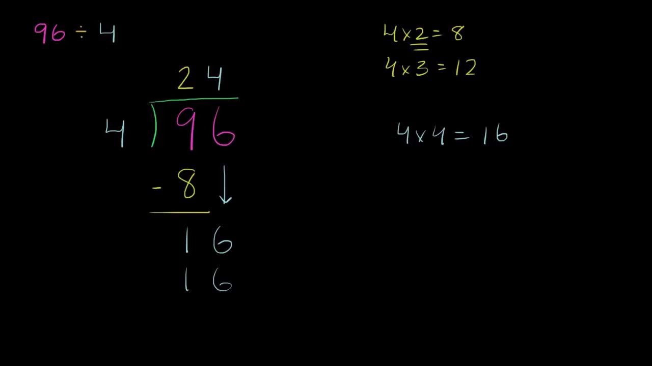筆算の割り算入門 余りなし ビデオ かけ算と割り算 カーン