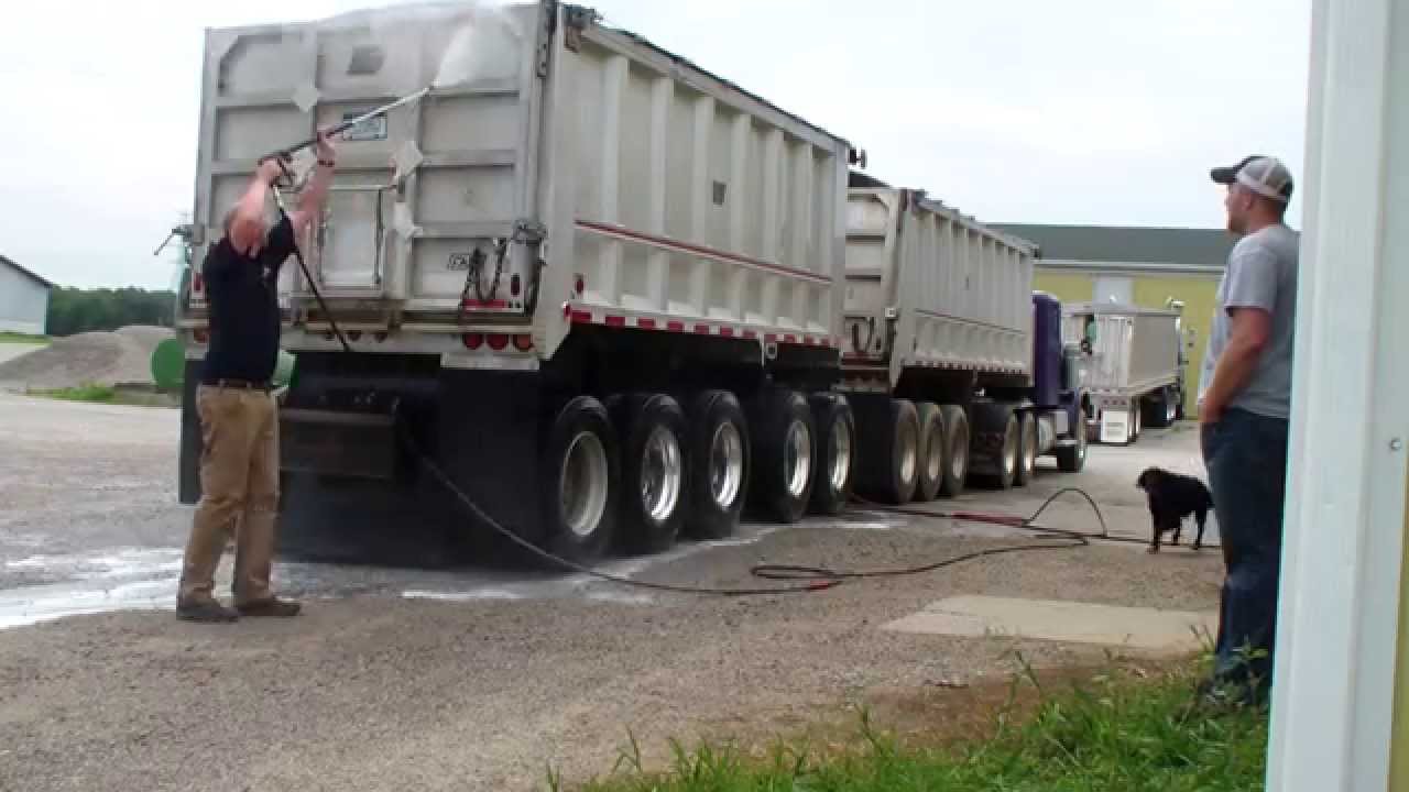 2 Step truck wash using acid replacement technology. Hydro Chem Systems