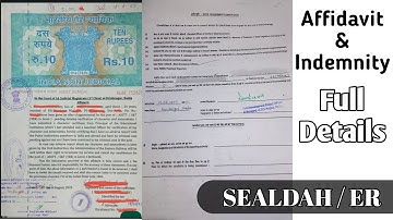 Affidavit And Indemnity Certificate Kaise Banai । Full Details Video । Eastern Railway। Sealdah #er