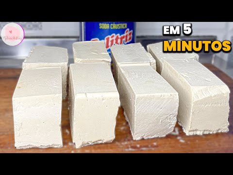 Sabão caseiro SUPER DURO em 5 MINUTOS com óleo novo ❤️💪