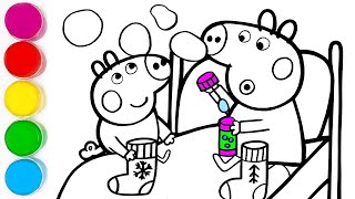 Peppa Pig, George and Soap Bubbles - Drawing and Coloring for Kids - Kids Cartoon