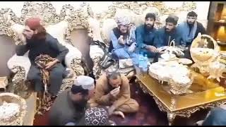 Taliban fighters eating after taking over Afghanistan.