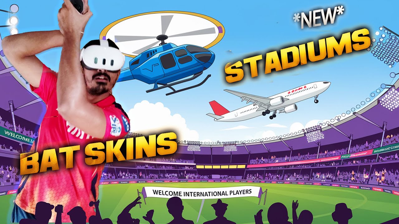 playing in Most amazing Cricket stadium VR - IB cricket New Bat skins & stadiums update Meta Quest 3