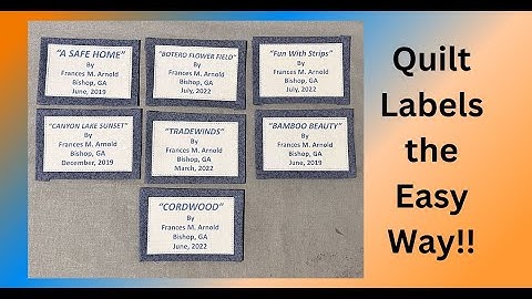 Making Quilt Labels