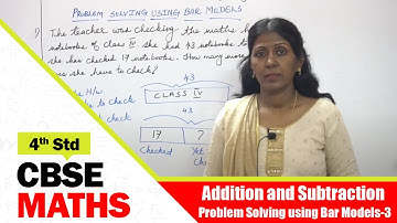 4th Std CBSE Maths Syllabus | 39 - Addition and Subtraction - Problem Solving using Bar Models-3
