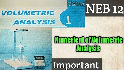 Important Numerical of Volumetric Analysis Class 12 For NEB