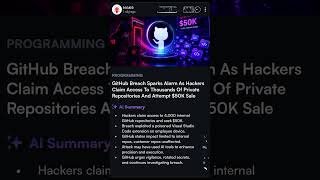 Github data breach- big breaking news for more information checkout the below comments - big loss