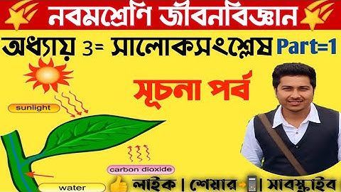 Class-9 Chapter3 সালোকসংশ্লেষ Part-1/Photosynthesis/life science নবম শ্রেণী জীবন বিজ্ঞান সূচনা পর্ব