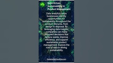data driven sustainability product management
