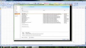 How to see list of add ins on Office 2007 Applications