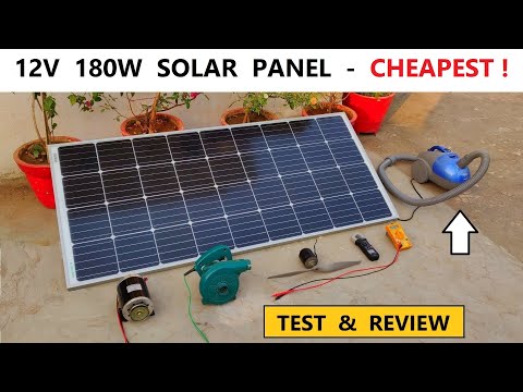 12V 180W Solar Panel ( Monocrystalline ) | Full Test u0026 Review with DC Motor